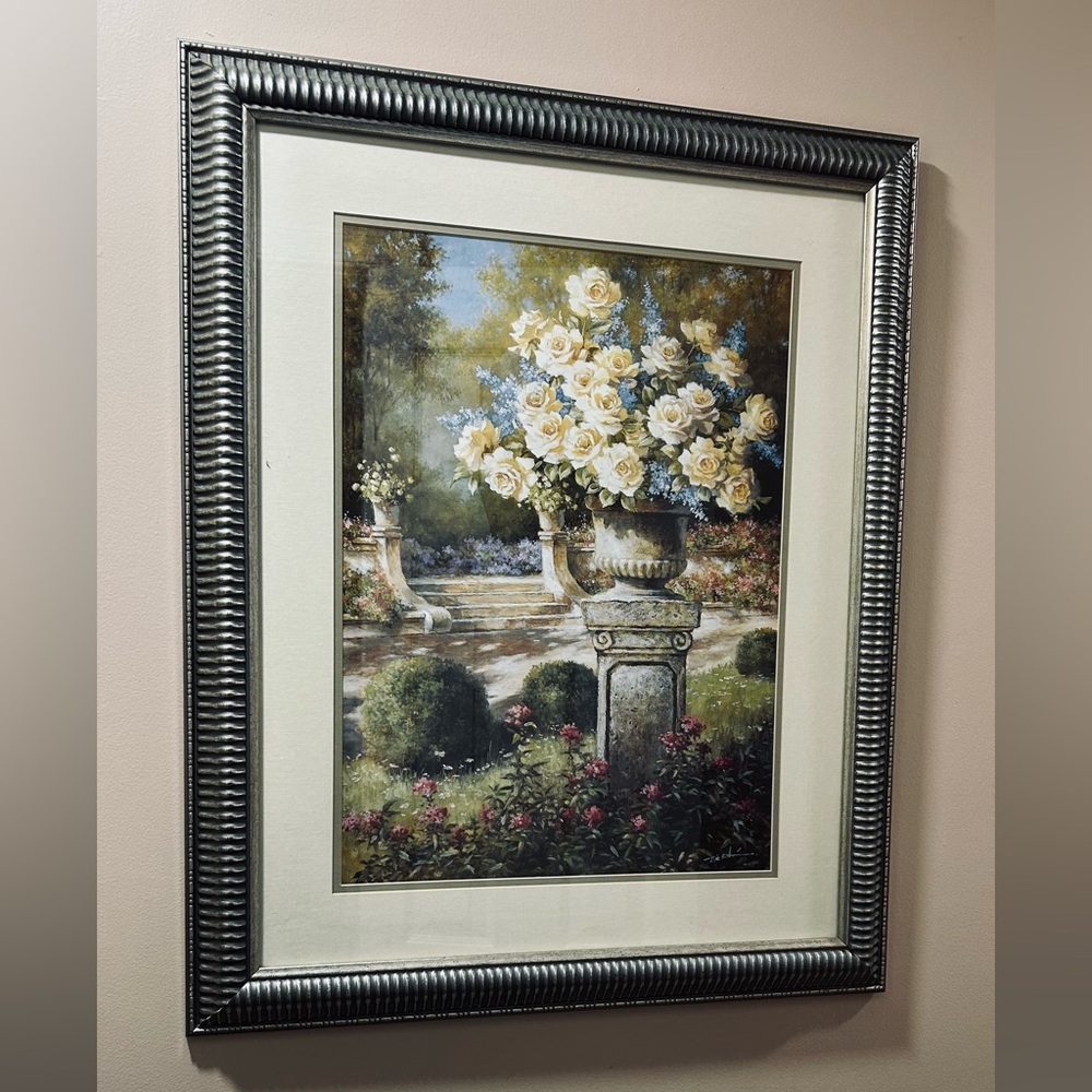 Elegant Floral Garden Framed Art